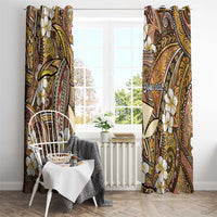 Personalised Hawaii Tribal Humpback Whale Window Curtain Melemele Hibiscus Seamless Pattern LT9 - Polynesian Pride