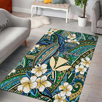Personalised Hawaii Tribal Humpback Whale Area Rug Omaomao Hibiscus Seamless Pattern LT9 - Polynesian Pride