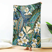 Personalised Hawaii Tribal Humpback Whale Blanket Omaomao Hibiscus Seamless Pattern LT9 - Polynesian Pride