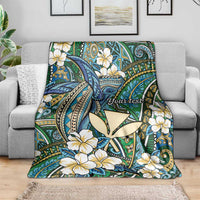 Personalised Hawaii Tribal Humpback Whale Blanket Omaomao Hibiscus Seamless Pattern LT9 - Polynesian Pride