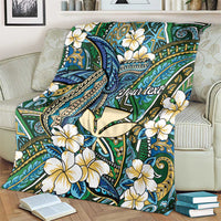 Personalised Hawaii Tribal Humpback Whale Blanket Omaomao Hibiscus Seamless Pattern LT9 - Polynesian Pride