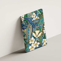 Personalised Hawaii Tribal Humpback Whale Canvas Wall Art Omaomao Hibiscus Seamless Pattern LT9 - Polynesian Pride