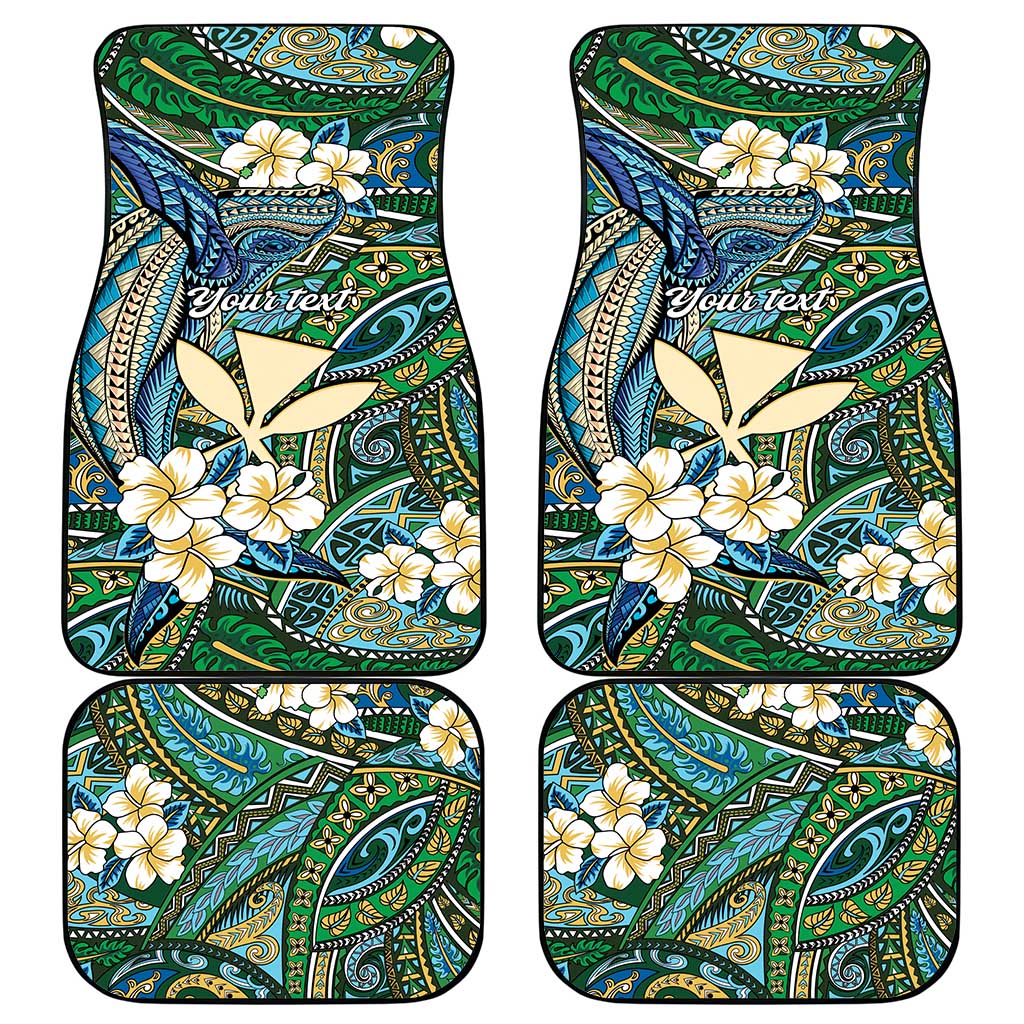 Personalised Hawaii Tribal Humpback Whale Car Mats Omaomao Hibiscus Seamless Pattern LT9 - Polynesian Pride