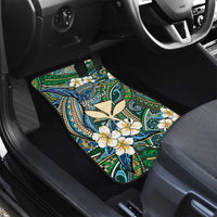 Personalised Hawaii Tribal Humpback Whale Car Mats Omaomao Hibiscus Seamless Pattern LT9 - Polynesian Pride