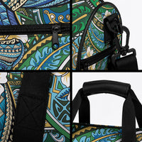 Personalised Hawaii Tribal Humpback Whale Duffle Bag Omaomao Hibiscus Seamless Pattern LT9 - Polynesian Pride