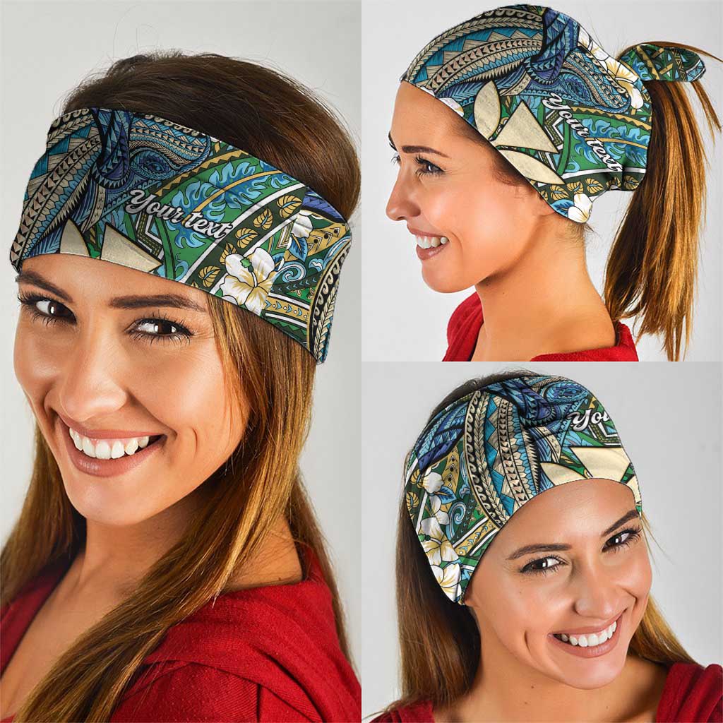 Personalised Hawaii Tribal Humpback Whale Neck Gaiter Omaomao Hibiscus Seamless Pattern LT9 - Polynesian Pride