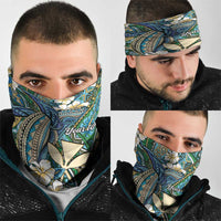 Personalised Hawaii Tribal Humpback Whale Neck Gaiter Omaomao Hibiscus Seamless Pattern LT9 - Polynesian Pride