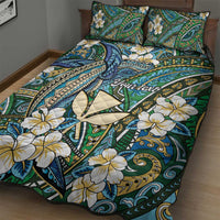 Personalised Hawaii Tribal Humpback Whale Quilt Bed Set Omaomao Hibiscus Seamless Pattern LT9 - Polynesian Pride