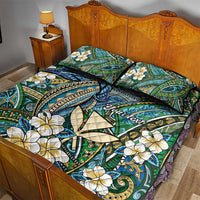 Personalised Hawaii Tribal Humpback Whale Quilt Bed Set Omaomao Hibiscus Seamless Pattern LT9 - Polynesian Pride