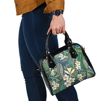 Personalised Hawaii Tribal Humpback Whale Shoulder Handbag Omaomao Hibiscus Seamless Pattern LT9 - Polynesian Pride