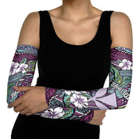 Personalised Hawaii Tribal Humpback Whale Arm Sleeves Poni Hibiscus Seamless Pattern LT9 - Polynesian Pride