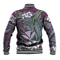 Personalised Hawaii Tribal Humpback Whale Baseball Jacket Poni Hibiscus Seamless Pattern LT9 - Polynesian Pride