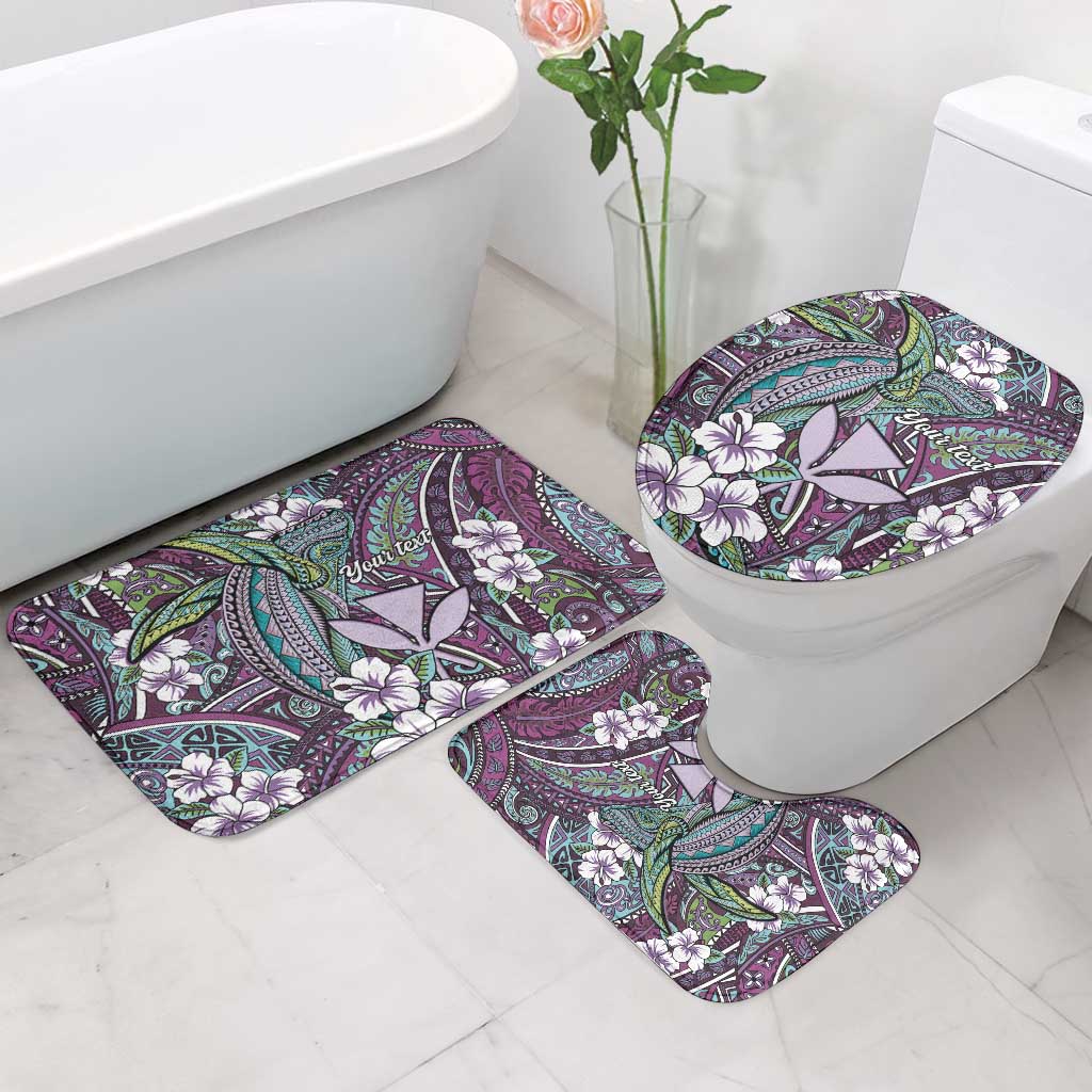 Personalised Hawaii Tribal Humpback Whale Bathroom Set Poni Hibiscus Seamless Pattern LT9 - Polynesian Pride