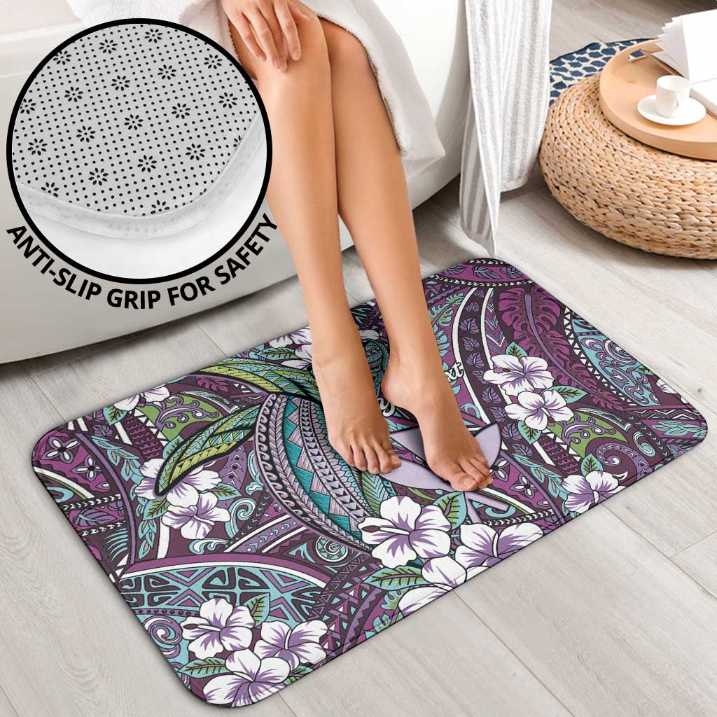 Personalised Hawaii Tribal Humpback Whale Bathroom Set Poni Hibiscus Seamless Pattern LT9 - Polynesian Pride