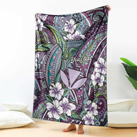 Personalised Hawaii Tribal Humpback Whale Blanket Poni Hibiscus Seamless Pattern LT9 - Polynesian Pride
