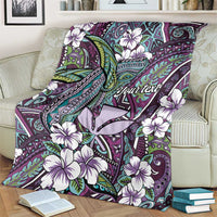 Personalised Hawaii Tribal Humpback Whale Blanket Poni Hibiscus Seamless Pattern LT9 - Polynesian Pride