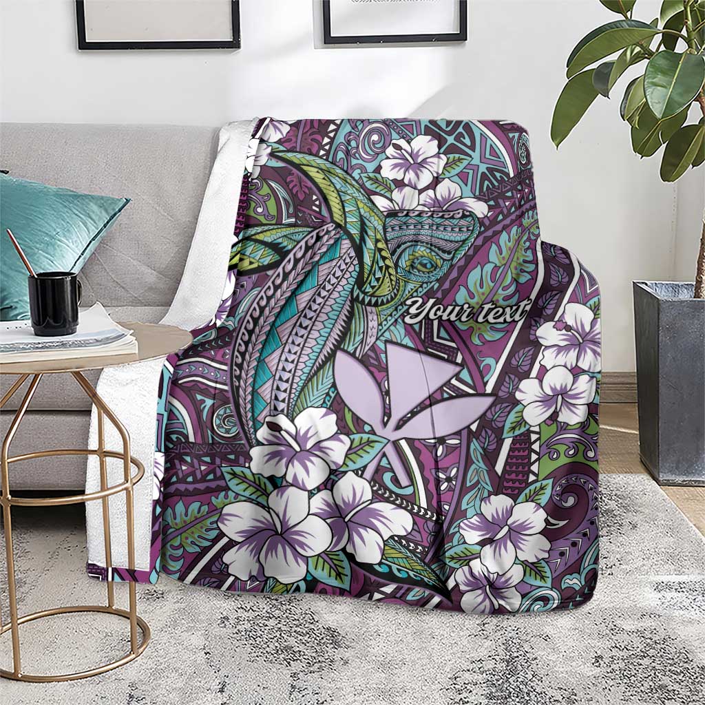 Personalised Hawaii Tribal Humpback Whale Blanket Poni Hibiscus Seamless Pattern LT9 - Polynesian Pride