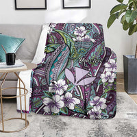 Personalised Hawaii Tribal Humpback Whale Blanket Poni Hibiscus Seamless Pattern LT9 - Polynesian Pride