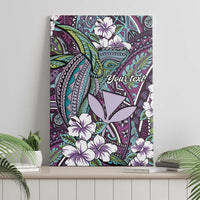 Personalised Hawaii Tribal Humpback Whale Canvas Wall Art Poni Hibiscus Seamless Pattern LT9 - Polynesian Pride