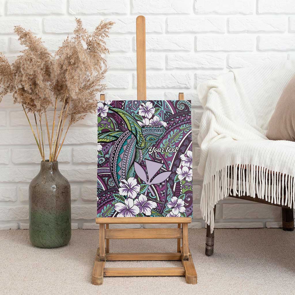 Personalised Hawaii Tribal Humpback Whale Canvas Wall Art Poni Hibiscus Seamless Pattern LT9 - Polynesian Pride