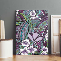 Personalised Hawaii Tribal Humpback Whale Canvas Wall Art Poni Hibiscus Seamless Pattern LT9 - Polynesian Pride