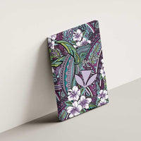 Personalised Hawaii Tribal Humpback Whale Canvas Wall Art Poni Hibiscus Seamless Pattern LT9 - Polynesian Pride