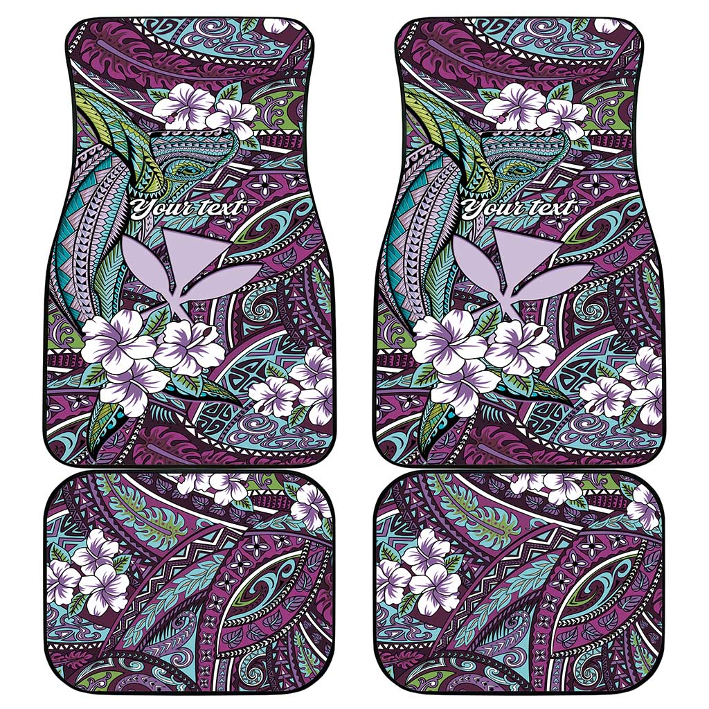 Personalised Hawaii Tribal Humpback Whale Car Mats Poni Hibiscus Seamless Pattern LT9 - Polynesian Pride