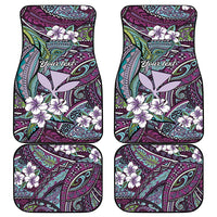 Personalised Hawaii Tribal Humpback Whale Car Mats Poni Hibiscus Seamless Pattern LT9 - Polynesian Pride
