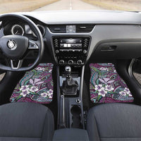 Personalised Hawaii Tribal Humpback Whale Car Mats Poni Hibiscus Seamless Pattern LT9 Set 2pcs - Front Purple - Polynesian Pride