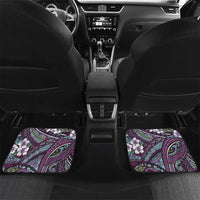 Personalised Hawaii Tribal Humpback Whale Car Mats Poni Hibiscus Seamless Pattern LT9 Set 2pcs - Back Purple - Polynesian Pride