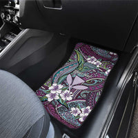 Personalised Hawaii Tribal Humpback Whale Car Mats Poni Hibiscus Seamless Pattern LT9 - Polynesian Pride