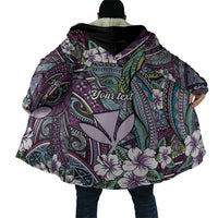 Personalised Hawaii Tribal Humpback Whale Cloak Poni Hibiscus Seamless Pattern LT9 - Polynesian Pride