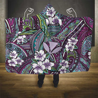 Personalised Hawaii Tribal Humpback Whale Hooded Blanket Poni Hibiscus Seamless Pattern LT9 - Polynesian Pride