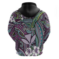Personalised Hawaii Tribal Humpback Whale Hoodie Poni Hibiscus Seamless Pattern LT9 - Polynesian Pride