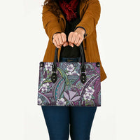 Personalised Hawaii Tribal Humpback Whale Leather Bag Poni Hibiscus Seamless Pattern LT9 - Polynesian Pride