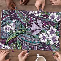 Personalised Hawaii Tribal Humpback Whale Puzzle Poni Hibiscus Seamless Pattern LT9 - Polynesian Pride