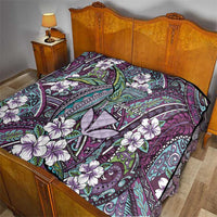 Personalised Hawaii Tribal Humpback Whale Quilt Poni Hibiscus Seamless Pattern LT9 - Polynesian Pride