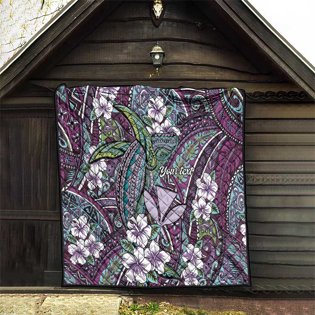 Personalised Hawaii Tribal Humpback Whale Quilt Poni Hibiscus Seamless Pattern LT9 - Polynesian Pride