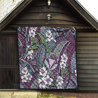 Personalised Hawaii Tribal Humpback Whale Quilt Poni Hibiscus Seamless Pattern LT9 - Polynesian Pride