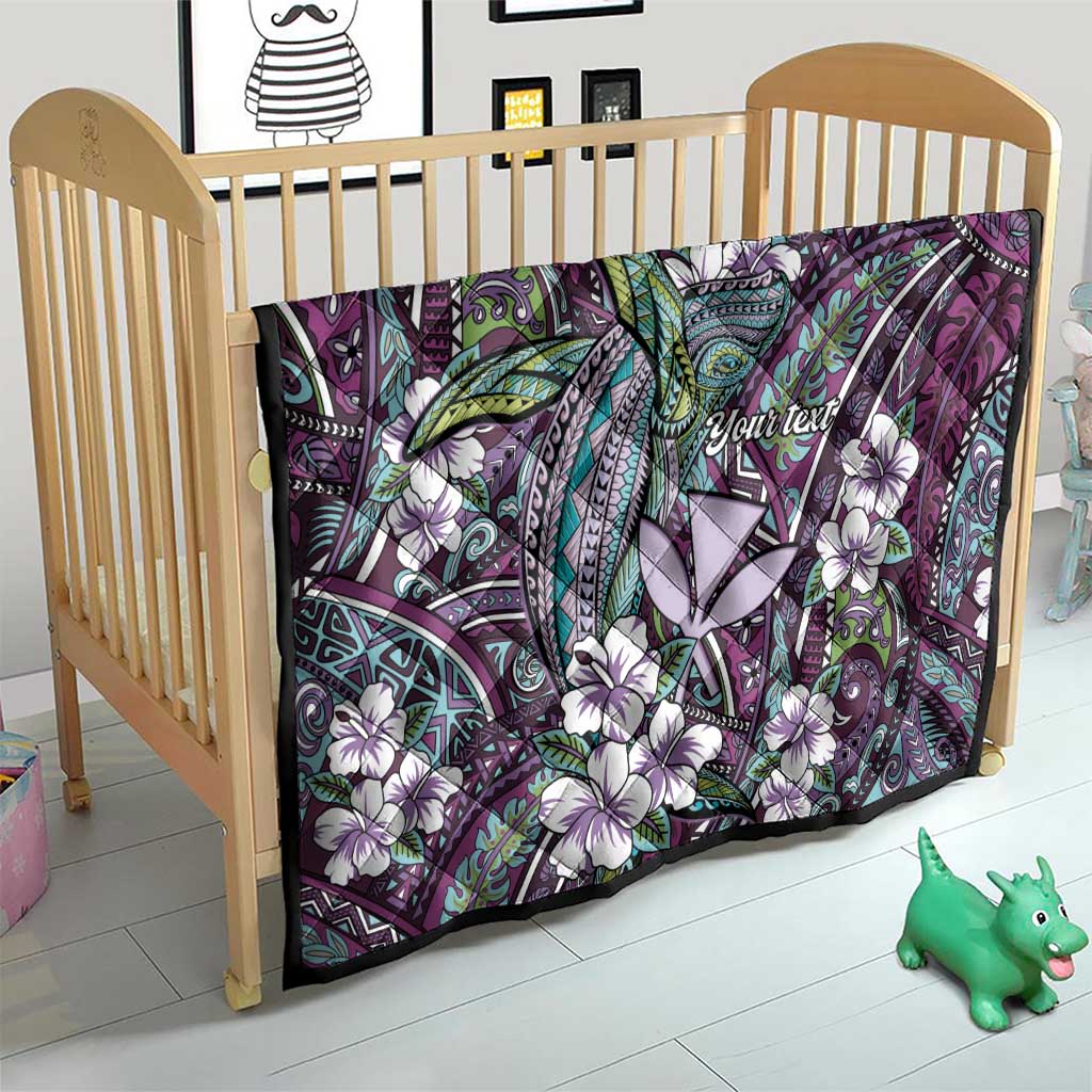 Personalised Hawaii Tribal Humpback Whale Quilt Poni Hibiscus Seamless Pattern LT9 - Polynesian Pride
