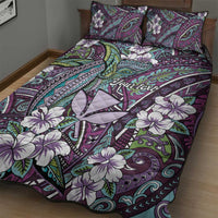 Personalised Hawaii Tribal Humpback Whale Quilt Bed Set Poni Hibiscus Seamless Pattern LT9 - Polynesian Pride