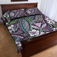 Personalised Hawaii Tribal Humpback Whale Quilt Bed Set Poni Hibiscus Seamless Pattern LT9 - Polynesian Pride