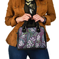 Personalised Hawaii Tribal Humpback Whale Shoulder Handbag Poni Hibiscus Seamless Pattern LT9 - Polynesian Pride
