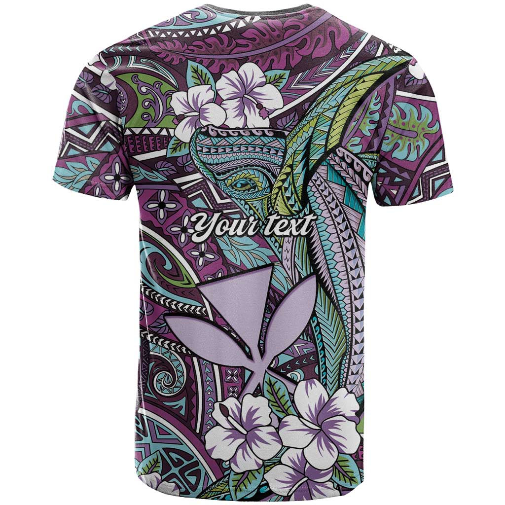 Personalised Hawaii Tribal Humpback Whale T Shirt Poni Hibiscus Seamless Pattern LT9 - Polynesian Pride