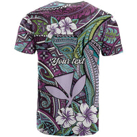 Personalised Hawaii Tribal Humpback Whale T Shirt Poni Hibiscus Seamless Pattern LT9 - Polynesian Pride