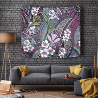 Personalised Hawaii Tribal Humpback Whale Tapestry Poni Hibiscus Seamless Pattern LT9 Purple - Polynesian Pride