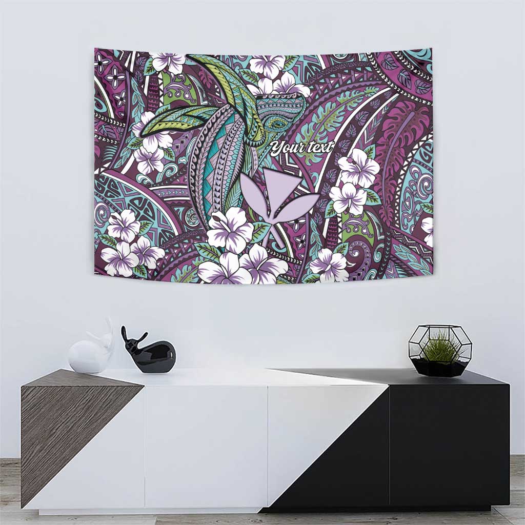 Personalised Hawaii Tribal Humpback Whale Tapestry Poni Hibiscus Seamless Pattern LT9 - Polynesian Pride