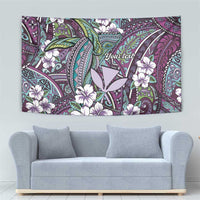 Personalised Hawaii Tribal Humpback Whale Tapestry Poni Hibiscus Seamless Pattern LT9 - Polynesian Pride
