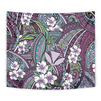 Personalised Hawaii Tribal Humpback Whale Tapestry Poni Hibiscus Seamless Pattern LT9 - Polynesian Pride