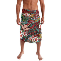 Personalised Hawaii Tribal Humpback Whale Lavalava Ulaula Hibiscus Seamless Pattern LT9 Red - Polynesian Pride